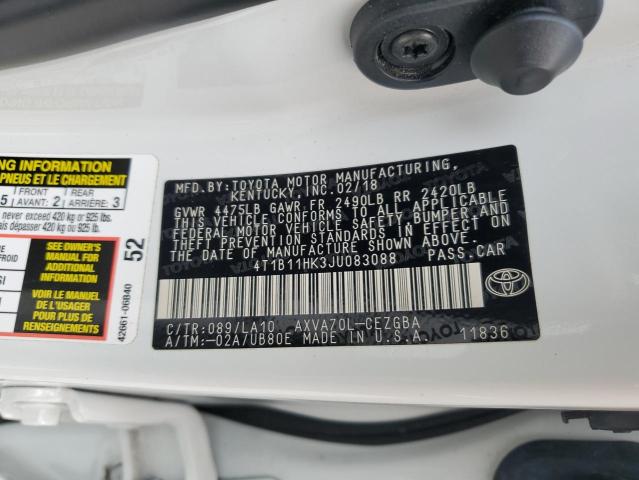 2018 TOYOTA CAMRY L - 4T1B11HK3JU083088