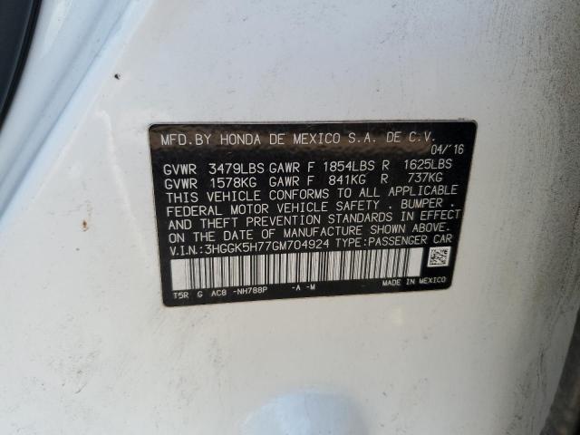 VIN 3HGGK5H77GM704924 2016 Honda Fit, EX no.12