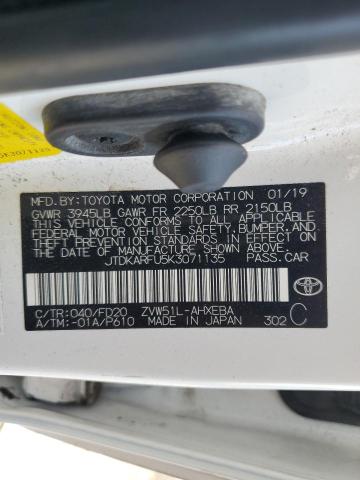 2019 TOYOTA PRIUS - JTDKARFU5K3071135