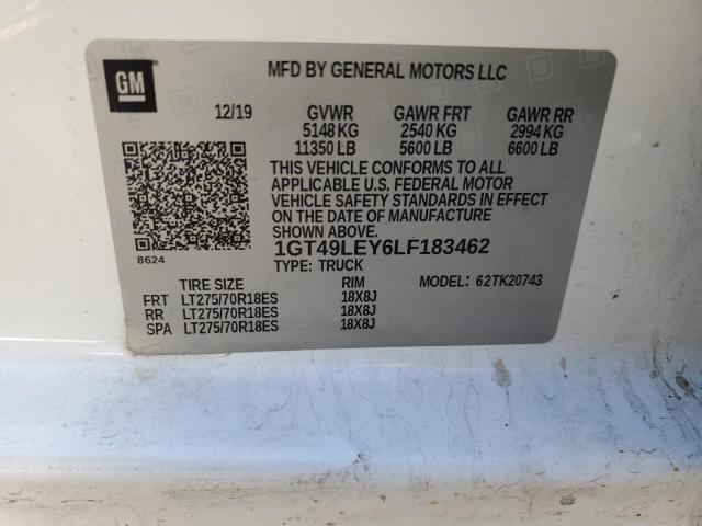 2020 GMC SIERRA 1GT49LEY6LF183462
