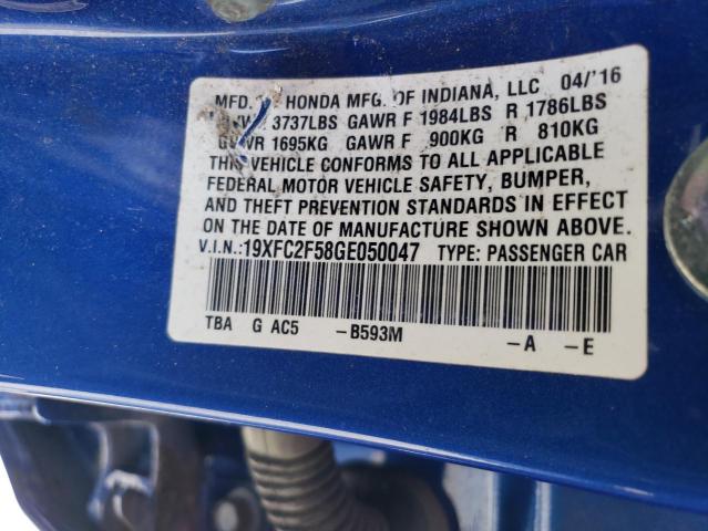 2016 HONDA CIVIC LX - 19XFC2F58GE050047