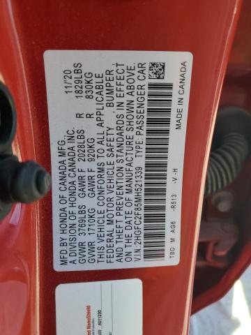 2021 HONDA CIVIC SPOR - 2HGFC2F85MH521339