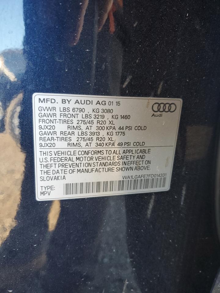 Lot #2947526792 2015 AUDI Q7 PREMIUM