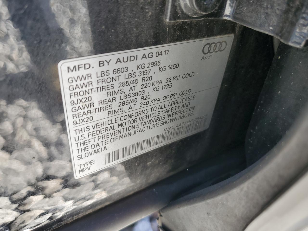 Lot #2935629024 2017 AUDI Q7 PREMIUM