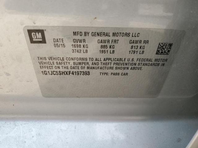 2015 CHEVROLET SONIC LT - 1G1JC5SHXF4197393