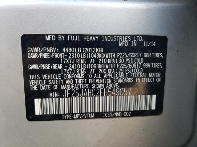 2015 SUBARU FORESTER 2 - JF2SJAHC2FH549057
