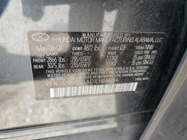 VIN 5NMS23AD1LH236134 2020 HYUNDAI SANTA FE no.13