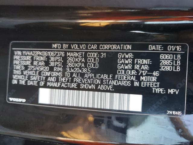 YV4A22PK0G1067376 2016 VOLVO XC90