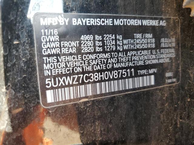 2017 BMW X3 SDRIVE2 - 5UXWZ7C38H0V87511