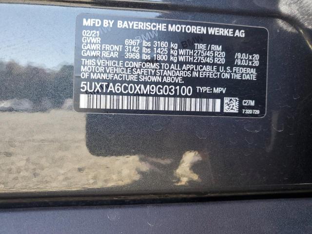 2021 BMW X5 XDRIVE4 - 5UXTA6C0XM9G03100
