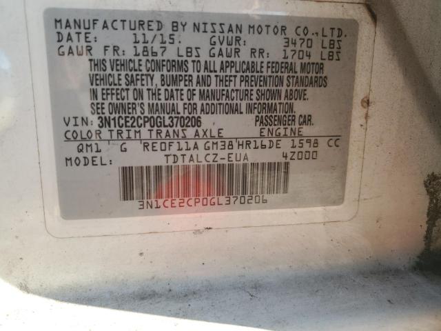 VIN 3N1CE2CP0GL370206 2016 Nissan Versa, S no.14