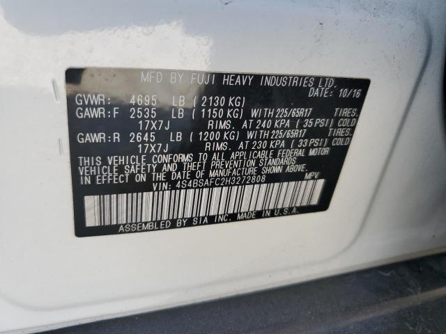 2017 SUBARU OUTBACK 2. - 4S4BSAFC2H3272808