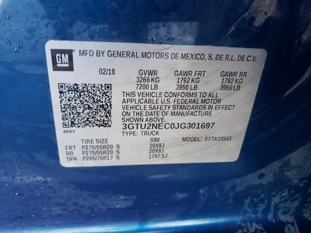 2018 GMC SIERRA K15 - 3GTU2NEC0JG301697