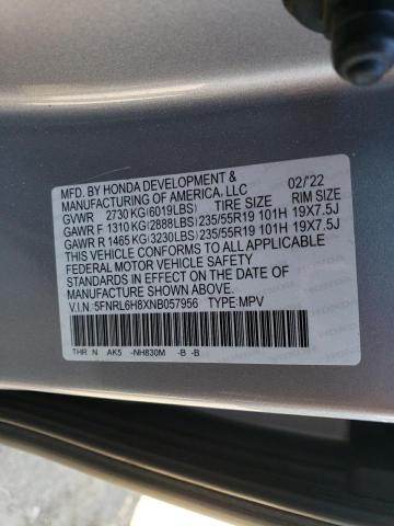 VIN 5FNRL6H8XNB057956 2022 HONDA ODYSSEY no.13