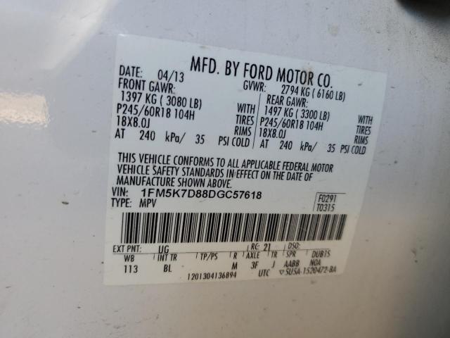 VIN 1FM5K7D88DGC57618 2013 Ford Explorer, Xlt no.13