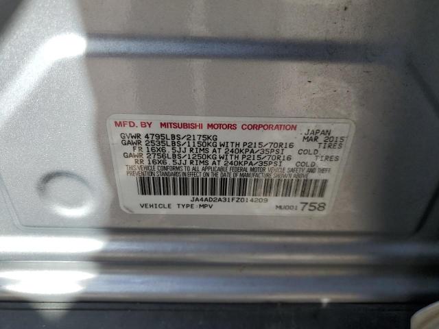 2015 MITSUBISHI OUTLANDER - JA4AD2A31FZ014209