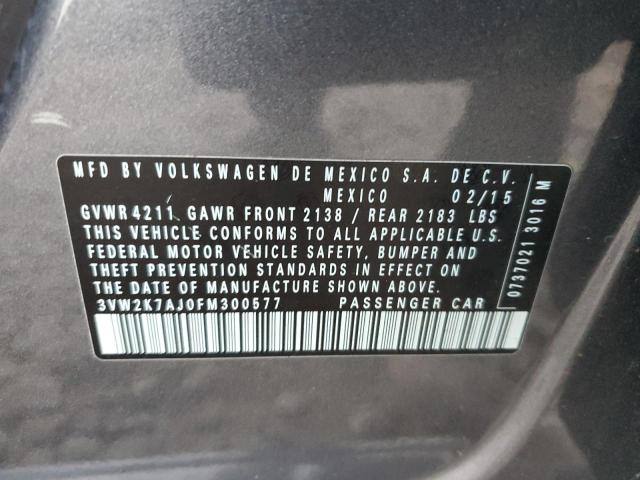 2015 VOLKSWAGEN JETTA BASE - 3VW2K7AJ0FM300577