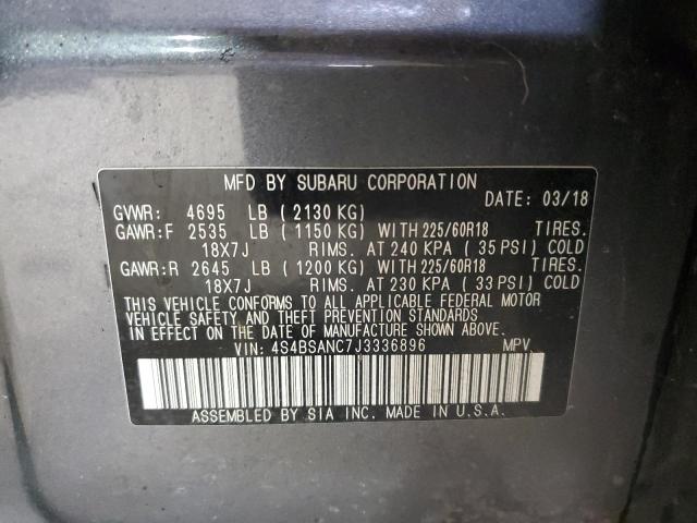 VIN 4S4BSANC7J3336896 2018 Subaru Outback, 2.5I Lim... no.13