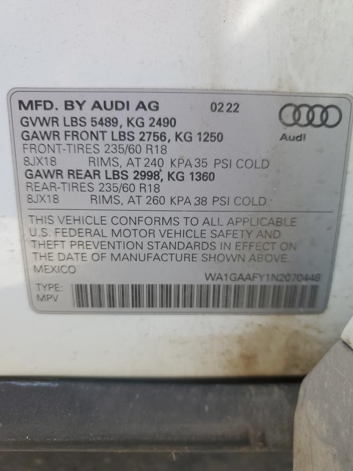 Lot #2972373498 2022 AUDI Q5 PREMIUM