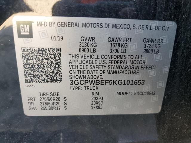 2019 CHEVROLET SILVERADO - 3GCPWBEF5KG101653
