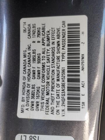 VIN 2HGFG3A58EH525961 2014 Honda Civic, LX no.12