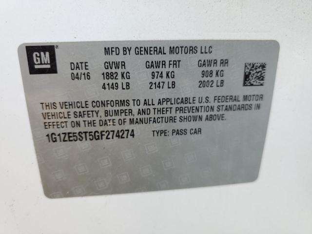 2016 CHEVROLET MALIBU LT - 1G1ZE5ST5GF274274