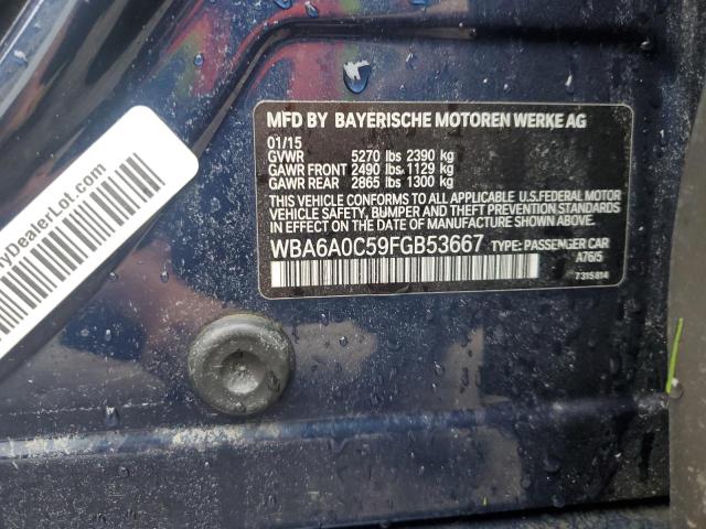 VIN WBA6A0C59FGB53667 2015 BMW 6 SERIES no.14