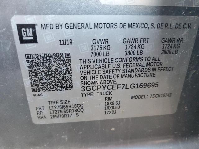 VIN 3GCPYCEF7LG169695 2020 CHEVROLET ALL MODELS no.12