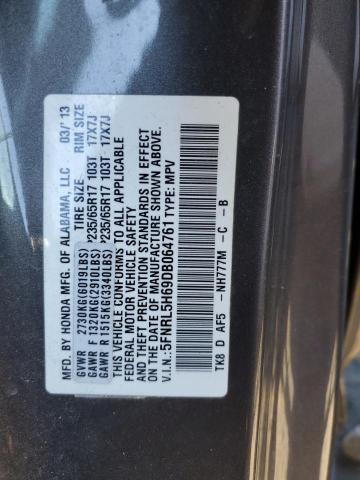 VIN 5FNRL5H69DB064761 2013 Honda Odyssey, Exl no.13