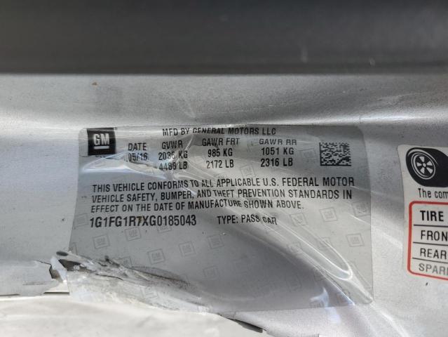 2016 CHEVROLET CAMARO SS - 1G1FG1R7XG0185043