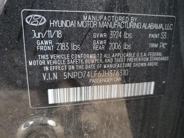 2018 HYUNDAI ELANTRA SE - 5NPD74LF6JH376310
