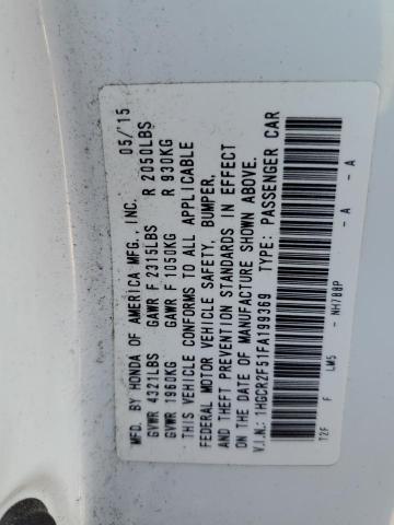 2015 HONDA ACCORD SPO - 1HGCR2F51FA199369