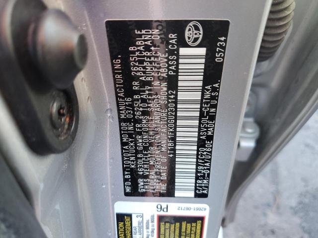 2016 TOYOTA CAMRY LE - 4T1BF1FK0GU230142