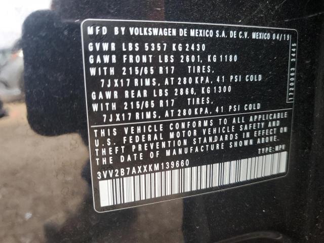 2019 VOLKSWAGEN TIGUAN SE - 3VV2B7AXXKM139660