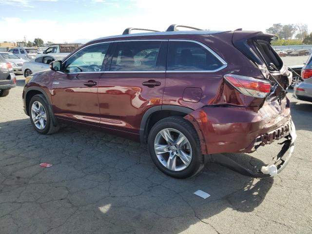 TOYOTA HIGHLANDER 2015 burgundy  hybrid engine 5TDDCRFH6FS012637 photo #3