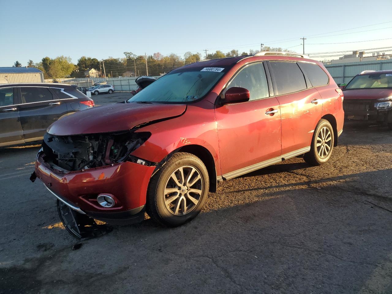 NISSAN PATHFINDER 2014 red  gas 5N1AR2MM2EC720582 photo #1