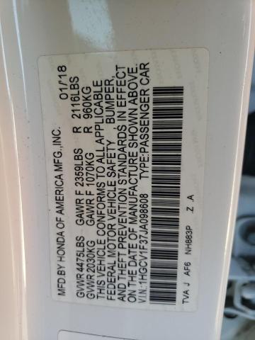 2018 HONDA ACCORD SPO - 1HGCV1F37JA098608