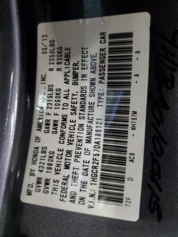 VIN 1HGCR2F57DA189121 2013 Honda Accord, Sport no.12