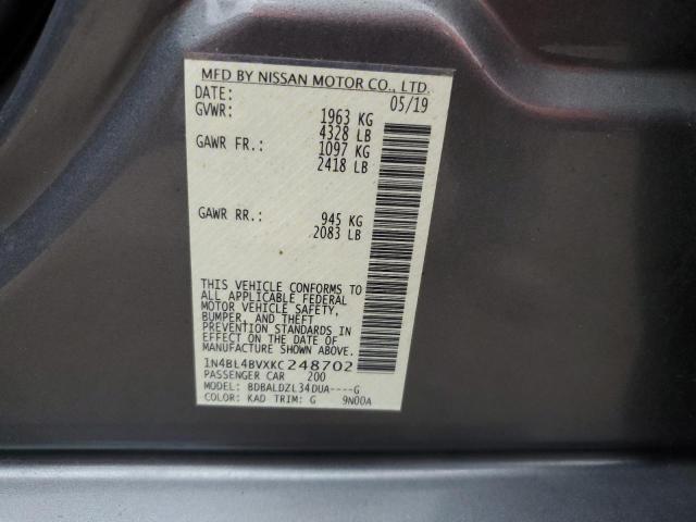 2019 NISSAN ALTIMA S - 1N4BL4BVXKC248702