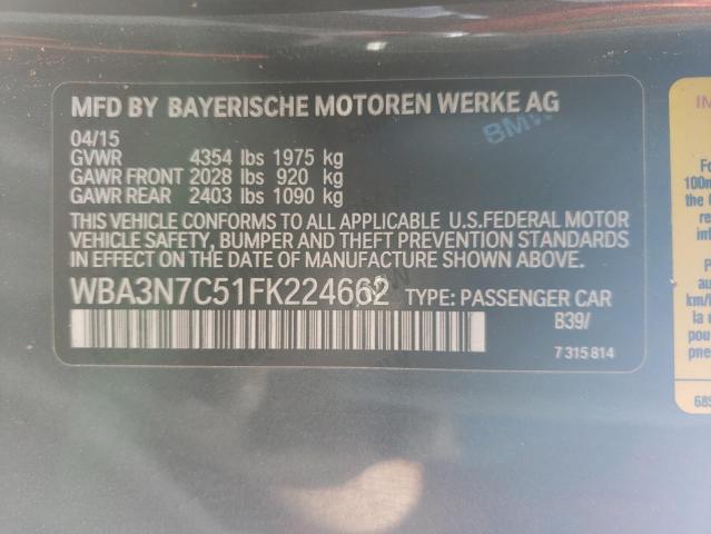 VIN WBA3N7C51FK224662 2015 BMW 4 SERIES no.12