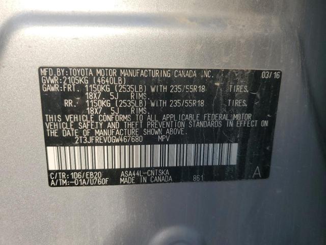 2016 TOYOTA RAV4 SE - 2T3JFREV0GW467680