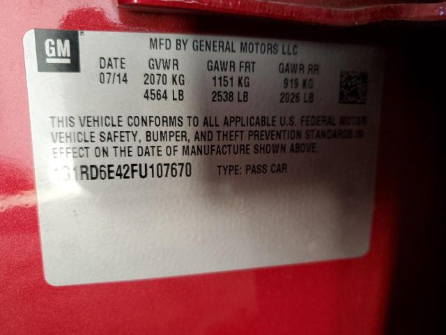 VIN 1G1RD6E42FU107670 2015 Chevrolet Volt no.12