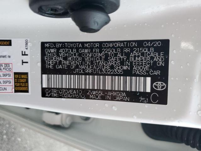 VIN JTDL9RFU1L3022335 2020 Toyota Prius, LE no.13