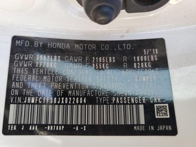 2018 HONDA CIVIC EX - JHMFC1F38JX022604