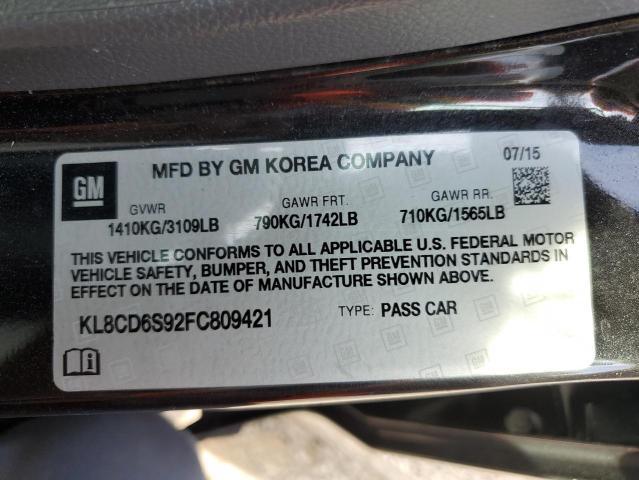 2015 CHEVROLET SPARK 1LT - KL8CD6S92FC809421