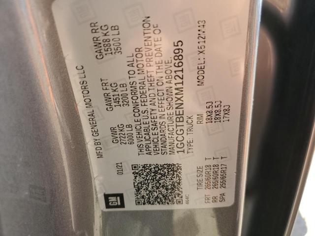 2021 CHEVROLET COLORADO - 1GCGTBENXM1216895