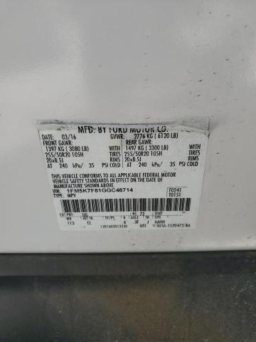 2016 FORD EXPLORER L - 1FM5K7F81GGC48714