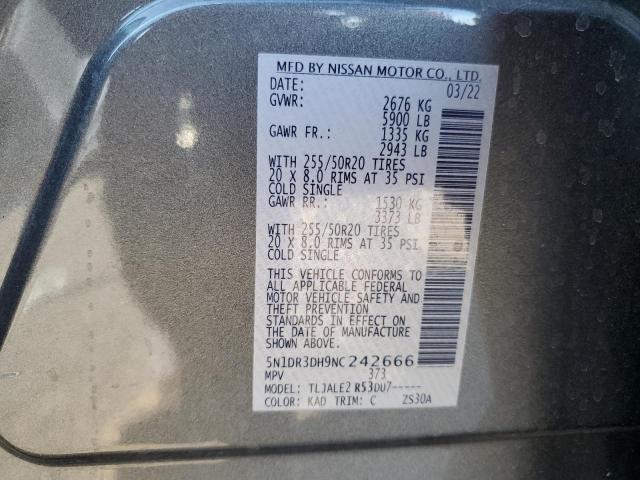 2022 NISSAN PATHFINDER - 5N1DR3DH9NC242666
