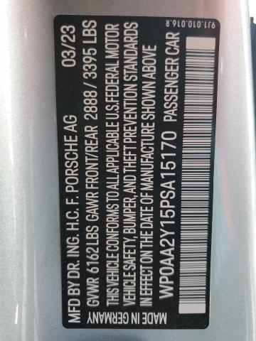 2023 PORSCHE TAYCAN WP0AA2Y15PSA15170
