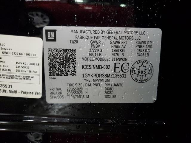 VIN 1GYKPDRS8MZ135531 2021 CADILLAC XT6 no.13